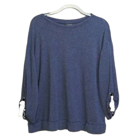 Simply Vera Vera Wang Navy Sweater L Tie Sleeve Pullover Top - Picture 1 of 9